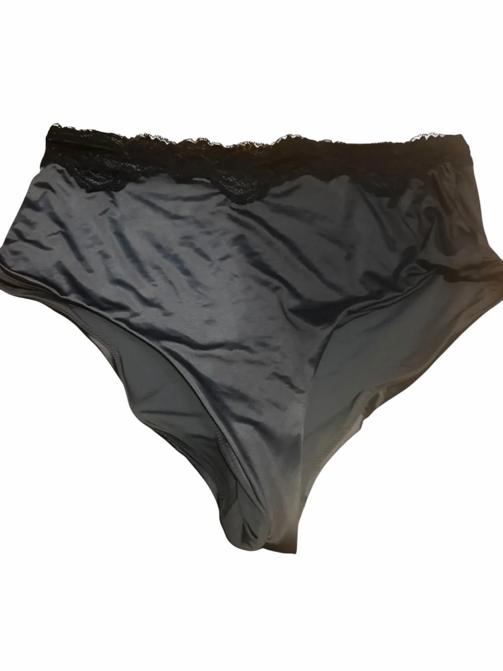 SKIMS🎀Iconic High-Waist Lace-Trim Bikini Bottom🎀Brand New🎀Gray w Black Trim🎀